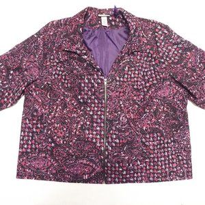 Maggie Barnes Paisley purple pink blazer